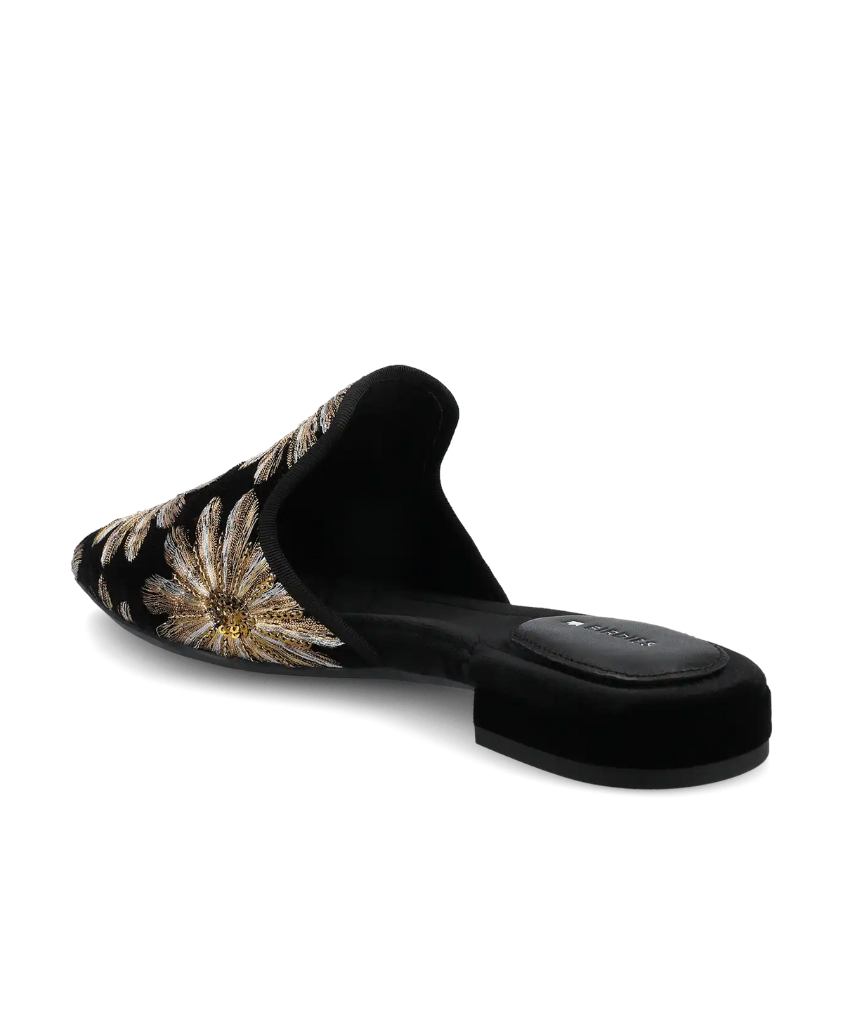 The Goldfinch 15 Mule - Black Gold Starburst Velvet