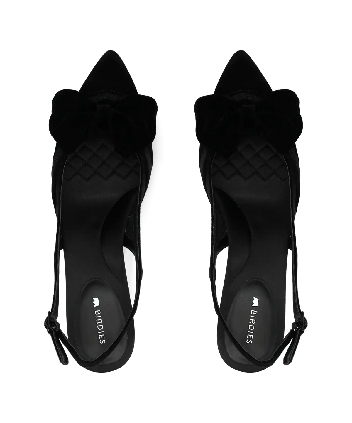The Goldfinch Kitten Heel - Black Velvet Mesh
