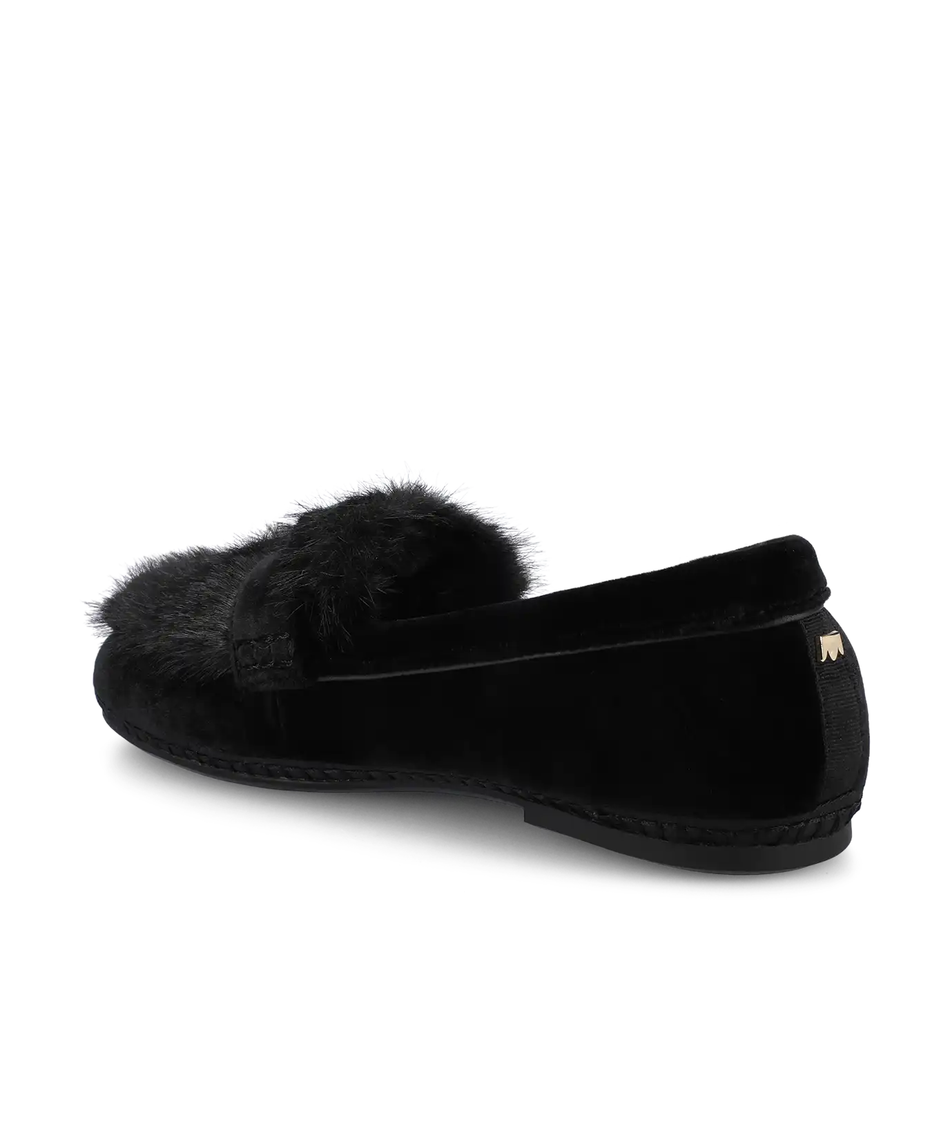The Heron Loafer Cozy - Black Velvet Faux Fur