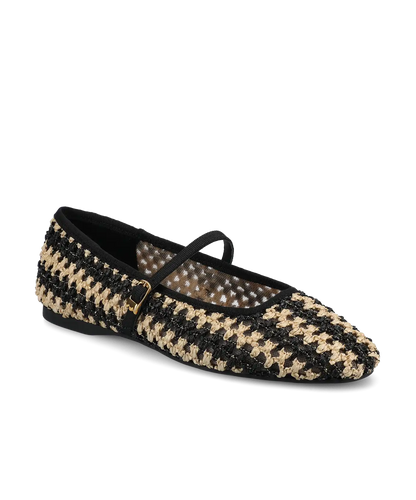 The Hummingbird Mary Jane - Black/Natural Openweave