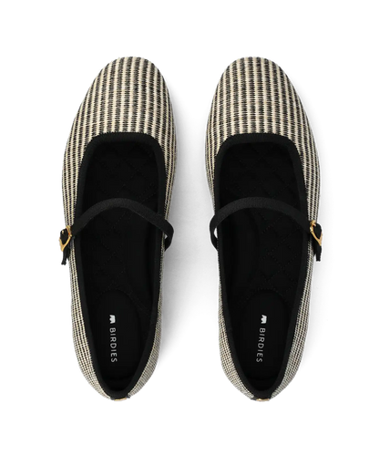 The Hummingbird Mary Jane - Black/Off White Two Tone Raffia