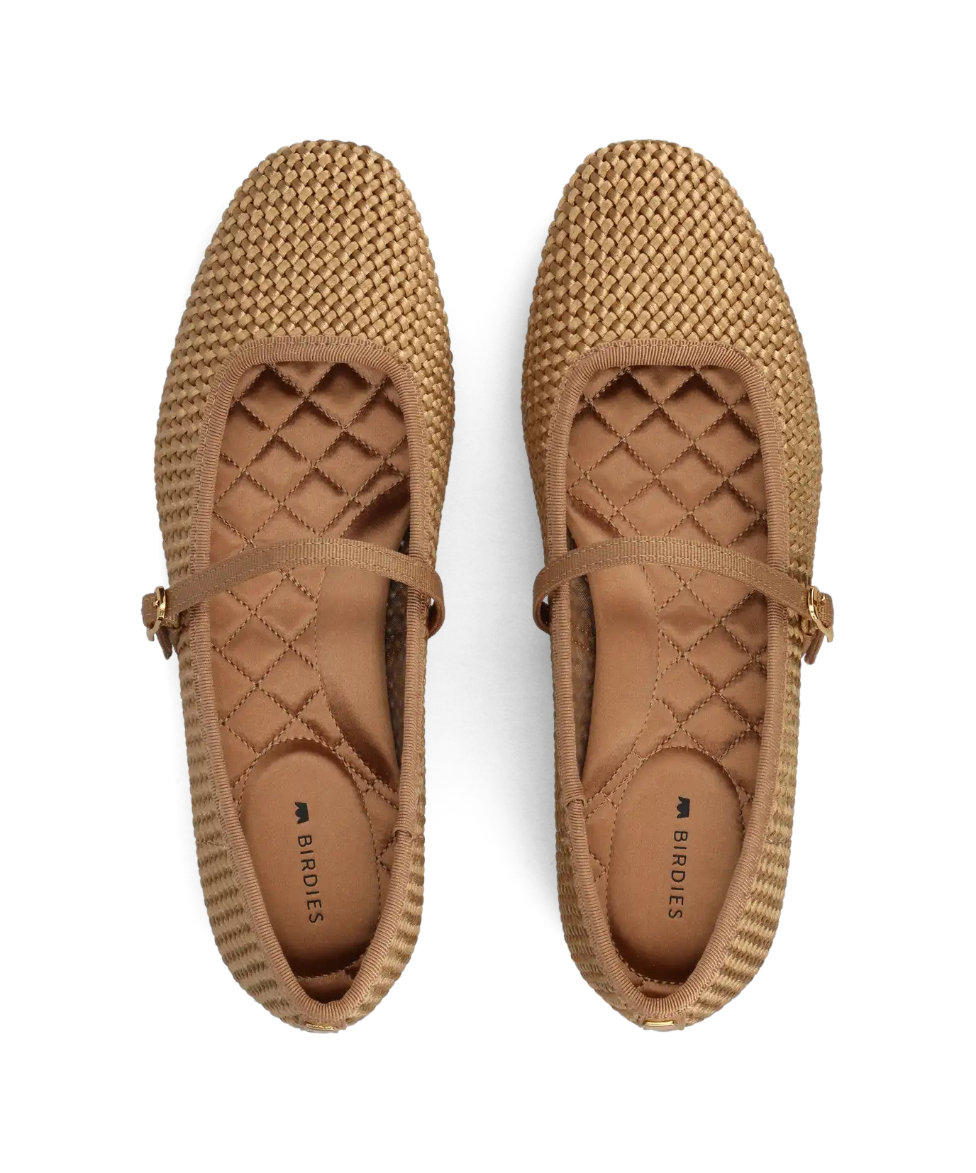 The Hummingbird Mary Jane - Gold Woven Satin