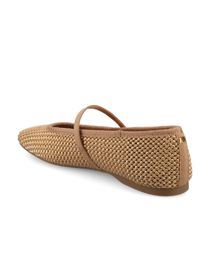The Hummingbird Mary Jane - Gold Woven Satin