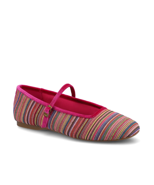 The Hummingbird Mary Jane Grosgrain - Hot Pink Multi Stripe