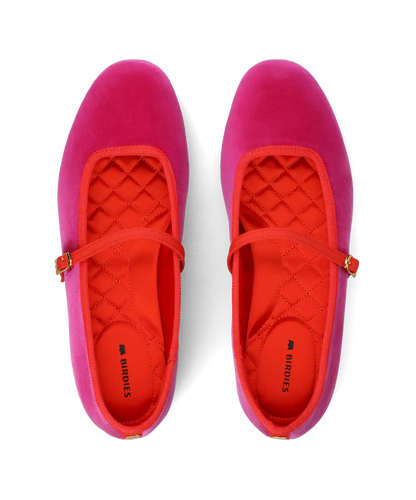 The Hummingbird Mary Jane - Hot Pink Velvet