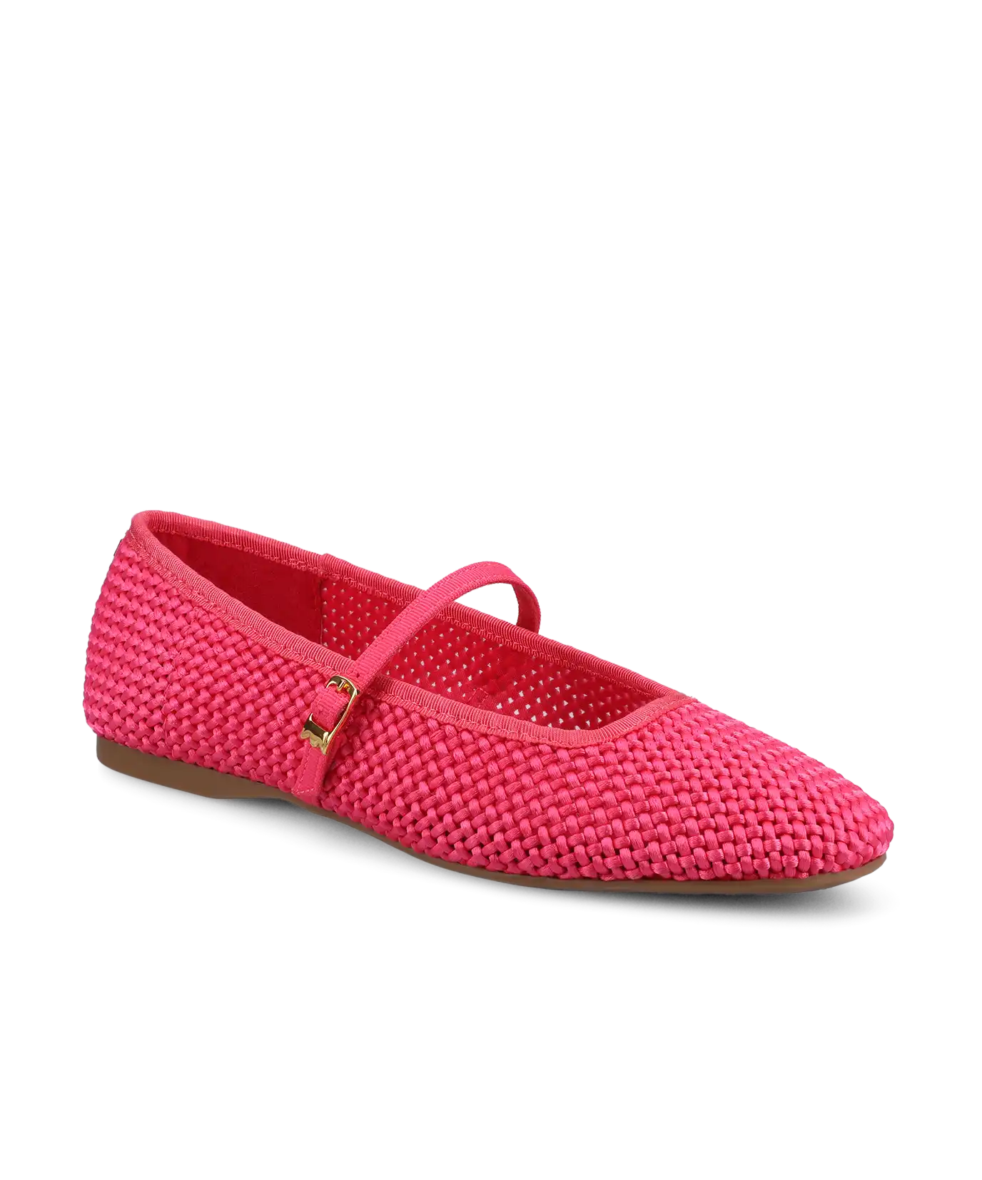 The Hummingbird Mary Jane - Hot Pink Woven Satin