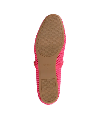The Hummingbird Mary Jane - Hot Pink Woven Satin