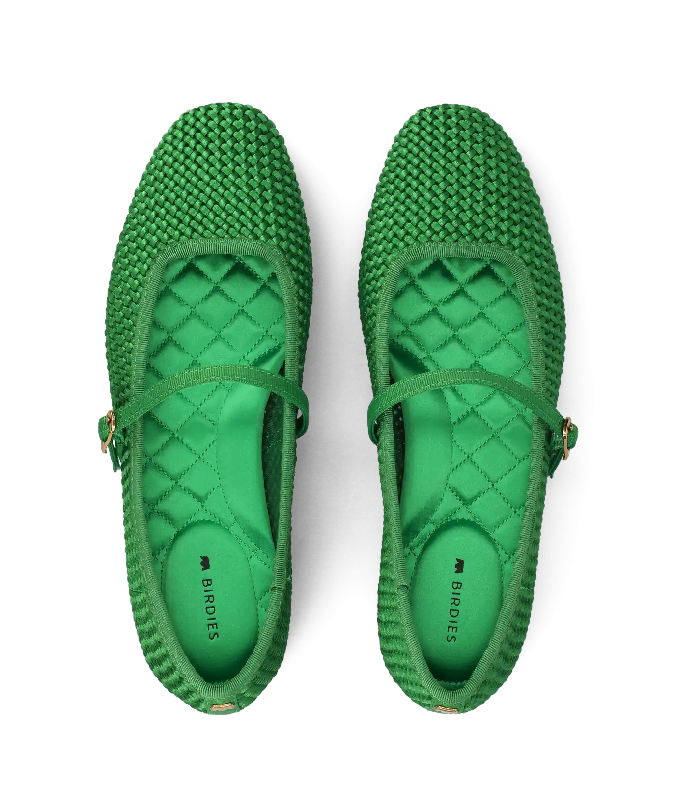 The Hummingbird Mary Jane - Kelly Green Woven Satin