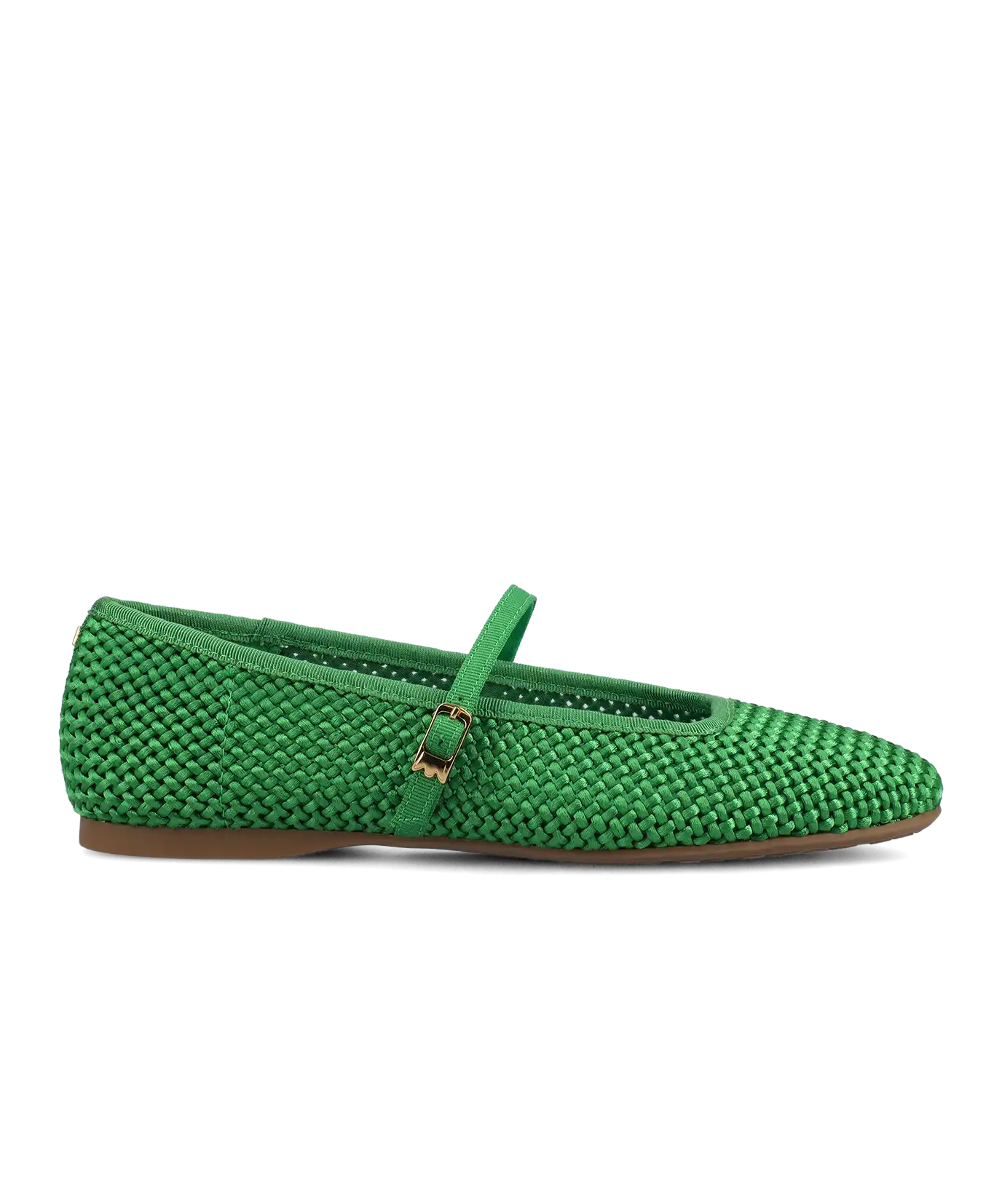 The Hummingbird Mary Jane - Kelly Green Woven Satin