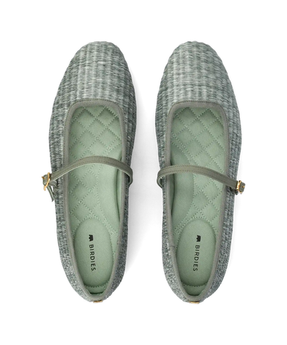 The Hummingbird Mary Jane - Seafoam Raffia