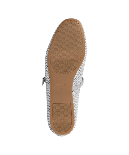 The Hummingbird Mary Jane - Silver Woven Satin