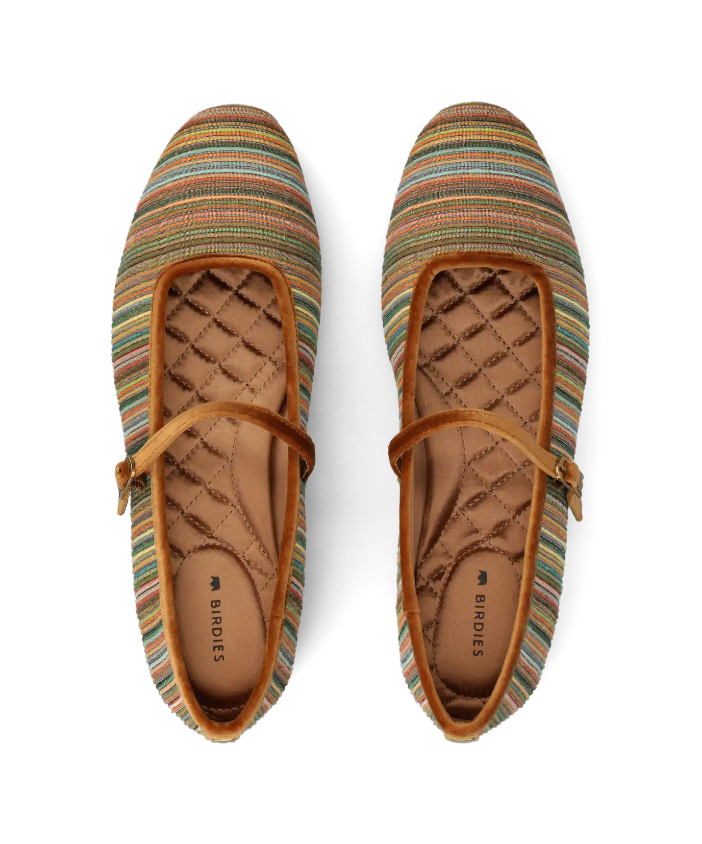 The Hummingbird Mary Jane Grosgrain - Tan Multi Stripe