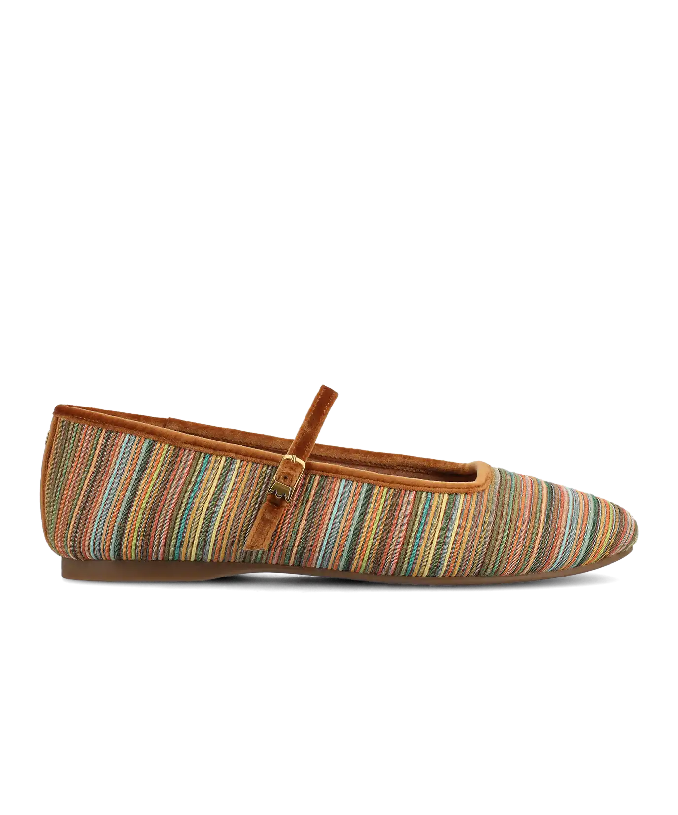 The Hummingbird Mary Jane Grosgrain - Tan Multi Stripe