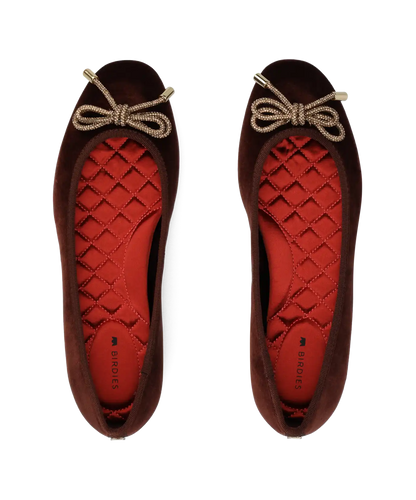 The Hummingbird - Brandy Velvet Jeweled Bow