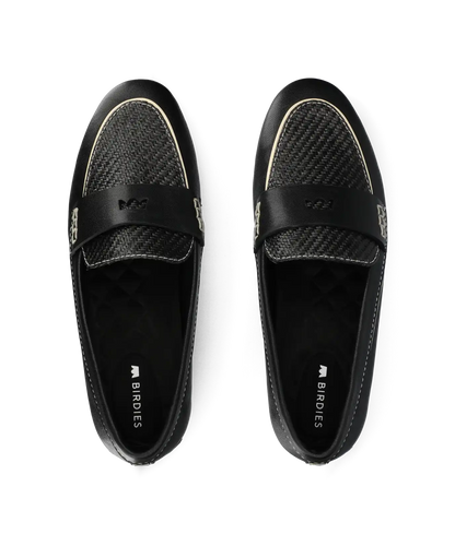 The Vesper Driver - Black Leather Raffia
