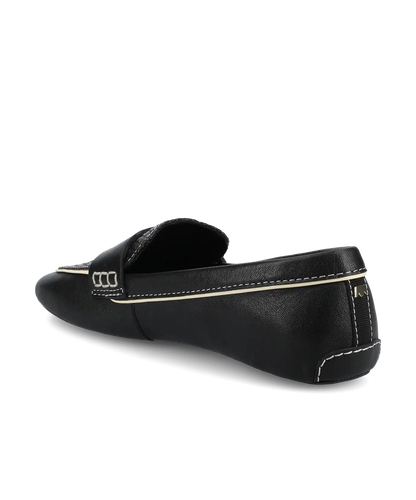The Vesper Driver - Black Leather Raffia