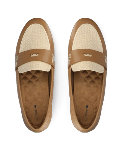 The Vesper Driver - Cappuccino Leather Raffia