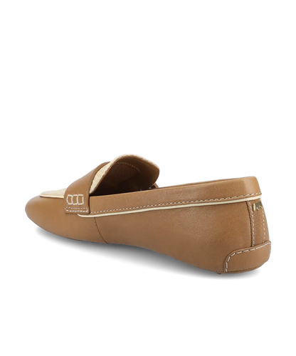 The Vesper Driver - Cappuccino Leather Raffia